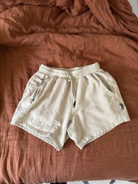 ASRV Off-White Drawstring Athletic Shorts